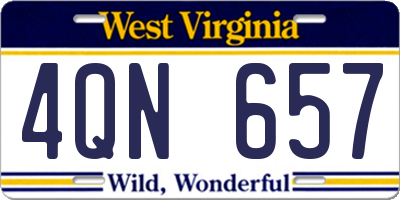 WV license plate 4QN657