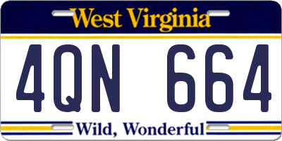 WV license plate 4QN664