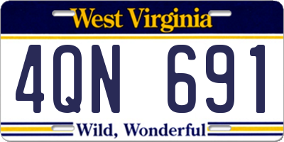 WV license plate 4QN691