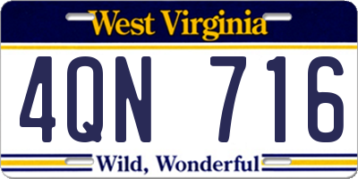 WV license plate 4QN716