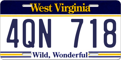 WV license plate 4QN718