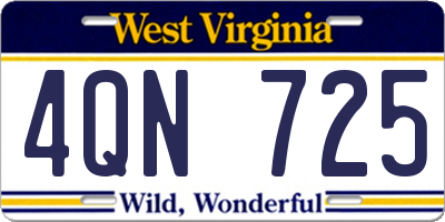 WV license plate 4QN725
