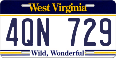 WV license plate 4QN729