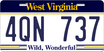 WV license plate 4QN737