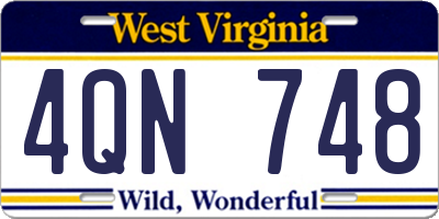 WV license plate 4QN748