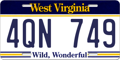 WV license plate 4QN749