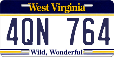 WV license plate 4QN764