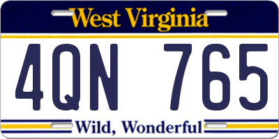 WV license plate 4QN765