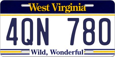 WV license plate 4QN780