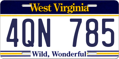 WV license plate 4QN785