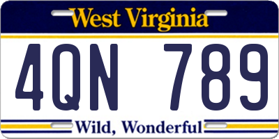 WV license plate 4QN789