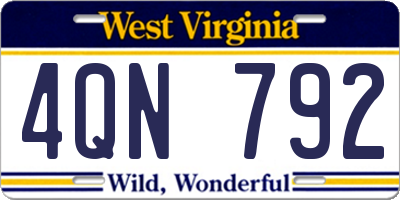 WV license plate 4QN792