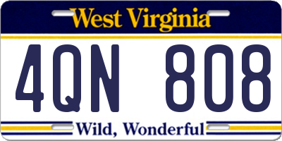WV license plate 4QN808