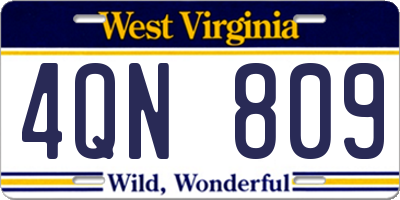 WV license plate 4QN809