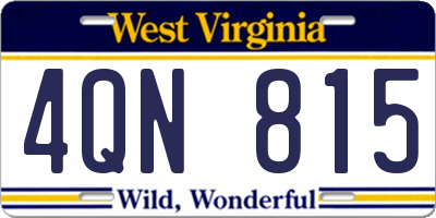 WV license plate 4QN815
