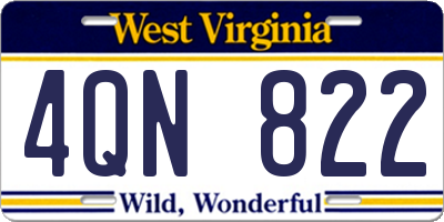 WV license plate 4QN822
