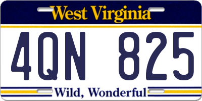 WV license plate 4QN825