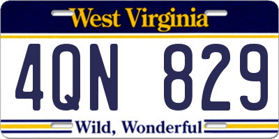 WV license plate 4QN829