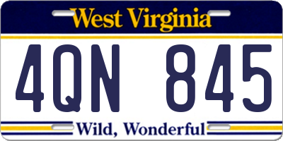 WV license plate 4QN845