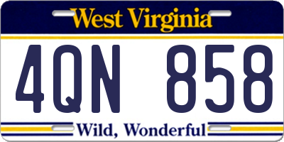 WV license plate 4QN858