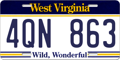 WV license plate 4QN863