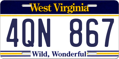 WV license plate 4QN867