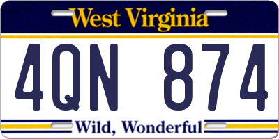 WV license plate 4QN874
