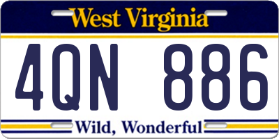 WV license plate 4QN886