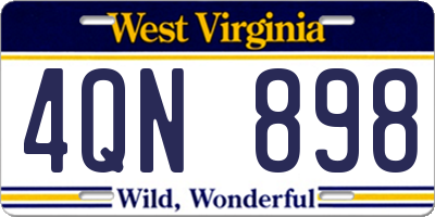 WV license plate 4QN898