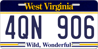 WV license plate 4QN906