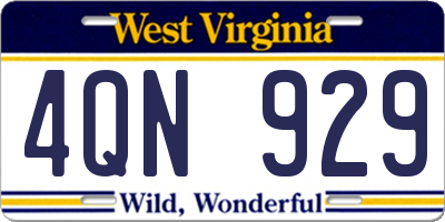 WV license plate 4QN929