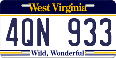 WV license plate 4QN933