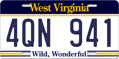 WV license plate 4QN941