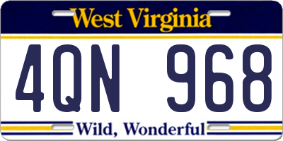 WV license plate 4QN968