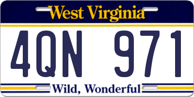 WV license plate 4QN971