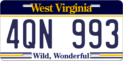 WV license plate 4QN993