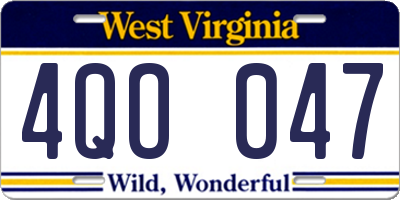 WV license plate 4QO047