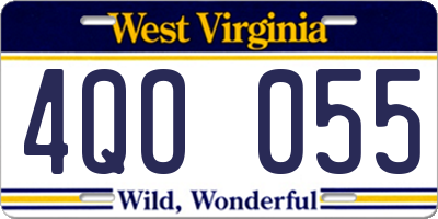 WV license plate 4QO055