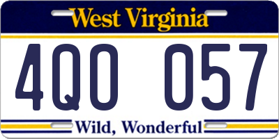 WV license plate 4QO057