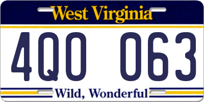 WV license plate 4QO063