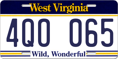 WV license plate 4QO065