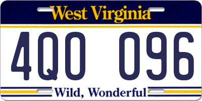 WV license plate 4QO096