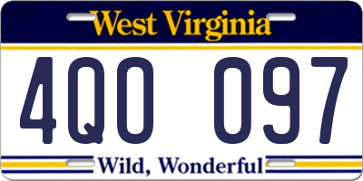 WV license plate 4QO097