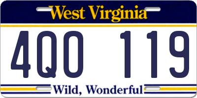 WV license plate 4QO119