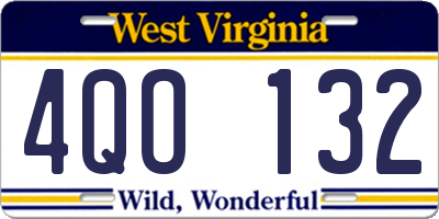 WV license plate 4QO132
