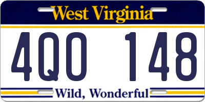 WV license plate 4QO148