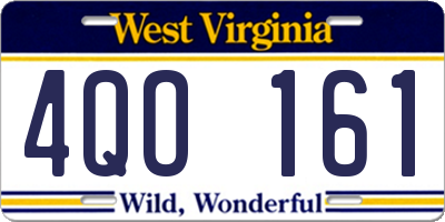 WV license plate 4QO161