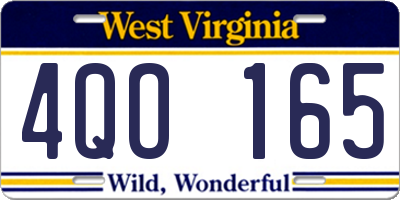 WV license plate 4QO165