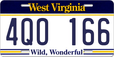 WV license plate 4QO166