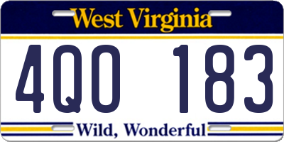 WV license plate 4QO183